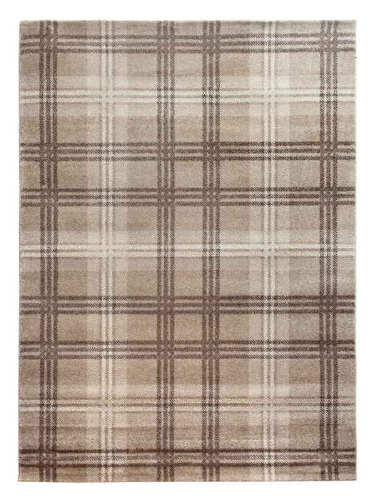 Glendale Tartan Modern Rug Beige