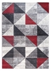 Red Grey Geometric Triangles Rug - Impulse Triad