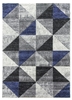 Navy Blue Grey Geometric Triangles Rug - Impulse Triad