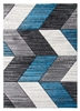 Grey Teal Chevron Rug - Impulse