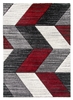 Grey Red Chevron Rug - Impulse