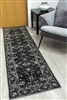 vintage timeless charcoal runner rug