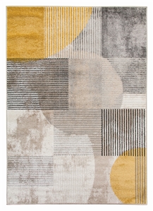 ochre abstract modern rug casino geo