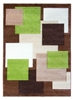 Brown Green Modern Squares Geometric Rug - Temp