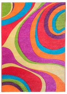 Multicolour Swirls Modern Rug - Candy
