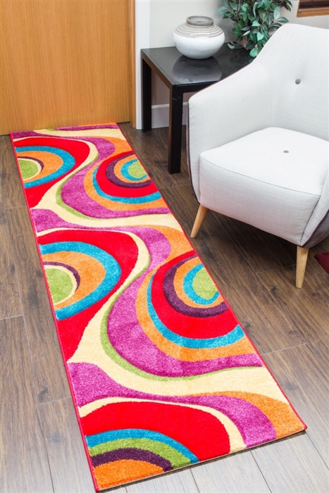 candy runner rug swirls