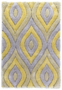 luxus-teardrop-shaggy-rug-grey-yellow