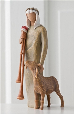 Willow Tree Zampognaro (Shepherd with bagpipe) nativity figurine