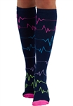 "EKG Zig Zag" Women's Print Support Sock