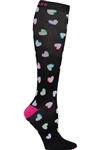 "Neon Hearts" Women's Print Support Sock