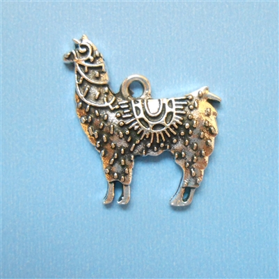 Antique Silver Look Llama Charm