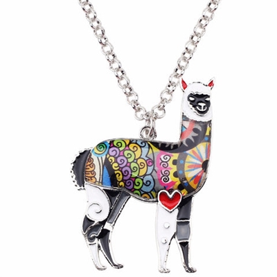 Enamel Alloy South America Alpaca Necklace