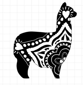 Boho Style Alpaca  Window Decal - Large