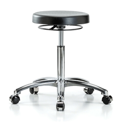 Perch Polyurethane Lab Work Stool in Chrome