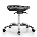 Perch Polyurethane Tractor Stool in Chrome with Tilt Control