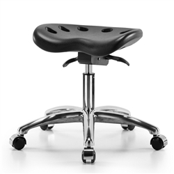 Perch Polyurethane Tractor Stool in Chrome with Tilt Control