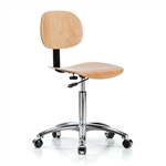 Perch Wood Pneumatic Chair in Chrome