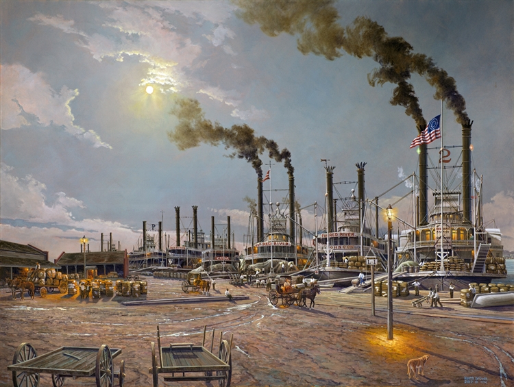 "New Orleans, 1867" Steamboats by Keith Brown