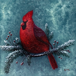 Cardinal Spirit-turquoise background  by Kyle Wood