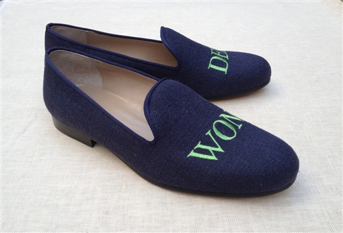 Men's Custom Monogram Linen Loafer