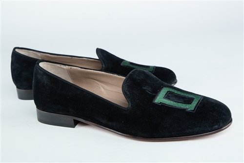 Women's Dartmouth Black Suede Green "D" Loafer