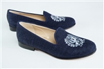 Women's GEORGETOWN Blue Linen Loafer with "Crest"