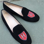 Women's Harvard "H" Black Suede Loafer