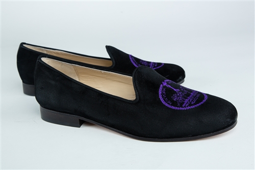 Women's New York University Black Suede Loafer "Crest"