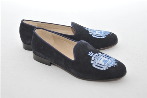 Women's United States Naval Academy "Crest" Navy Suede Loafer