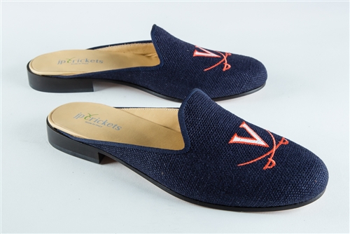 Women's VIRGINIA Blue Linen Mule