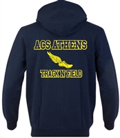 SA07_Hooded Sweatshirt with Small Lancer Logo on Front & Large ACS Athens Track & Field Logo on Back