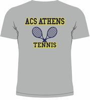 ST04_Short sleeve T-Shirt with small Lancer Logo on Front & large ACS Athens Tennis Logo on Back