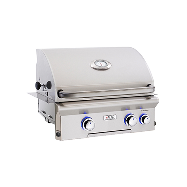 AOG 24 Built-In Grill "L" Series with Rotisserie Back Burner and High Performance Rotisserie Kit