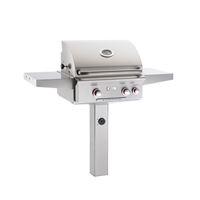 AOG 24-in In-Ground Post Mount Grill "T" Series with Backburner and Rotisserie Kit