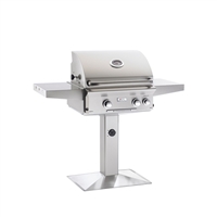 AOG 24-in Patio Post Mount Grill "L" Series with Back Burner and Rotisserie Kit
