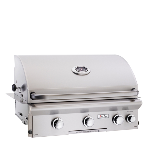 AOG 30 Built-In Grill "L" Series With Rotisserie Back Burner and High Performance Rotisserie Kit