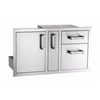 Fire Magic Flush Mounted Door/Drawer Combo With Platter Storage Soft Close, 18-IN x 36-IN