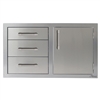 Alfresco 32" Single Door, Triple Drawers