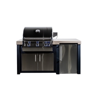 BBQ Authority Exclusive 71" Outdoor Kitchen Island Refrigerator Bundle with FireMagic Aurora A660I Built-In Grill