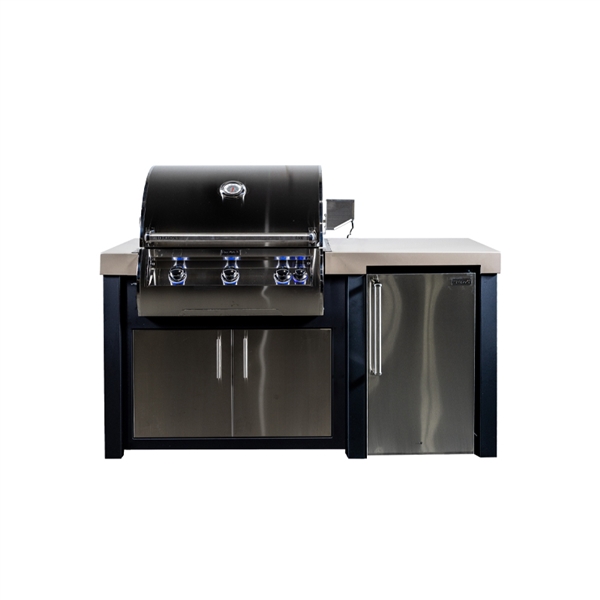 BBQ Authority Exclusive 71" Outdoor Kitchen Island Refrigerator Bundle with FireMagic Echelon Diamond E660I Built-In Grill