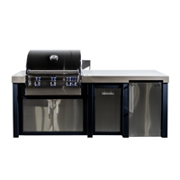 BBQ Authority Exclusive 92" Outdoor Kitchen Island Refrigerator Bundle with FireMagic Aurora A660I Built-In Grill