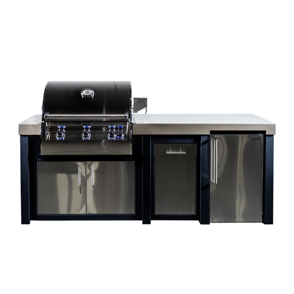 BBQ Authority Exclusive 92" Outdoor Kitchen Island Refrigerator Bundle with FireMagic Aurora A660I Built-In Grill