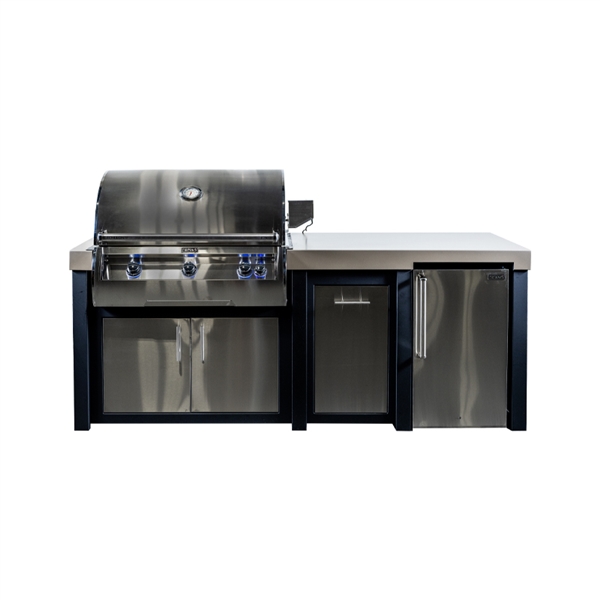 BBQ Authority Exclusive 92" Outdoor Kitchen Island Refrigerator Bundle with FireMagic Aurora A790I Built-In Grill