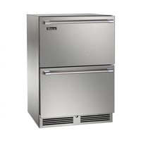 Perlick 24" Signature Series Outdoor Refrigerator Drawers, Panel Ready (Shown in Stainless Steel)