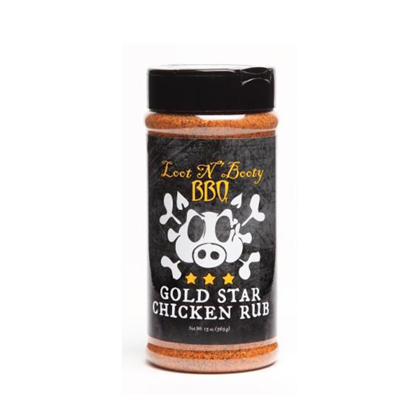 Loot N' Booty Gold Star Chicken BBQ Rub - 13 oz.