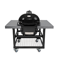 Primo Oval LG 300 Large Charcoal Grill with Cart and Stainless Steel Top
