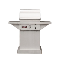TEC 26in Stand Alone Sterling Patio FR Gas Grill On Stainless Steel Pedestal With Side Shelves