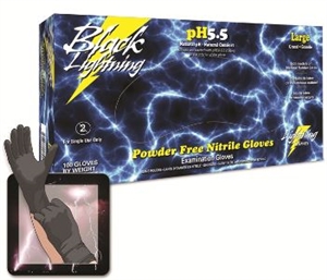Black Lightning Powder Free Nitrile Gloves