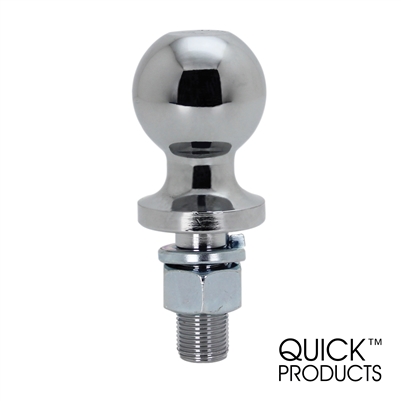 Quick Products QP-HB3001 1-7/8" Chrome Hitch Ball - 3/4" Diameter x 2" Long Shank - 2,000 lbs.