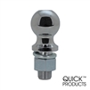 Quick Products QP-HB3010B 2" Chrome Hitch Ball - 1" Diameter x 2" Long Shank - 6,000 lbs.